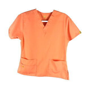 Wonder Wink Women's Scrub Top Size Small Orange Tangerine